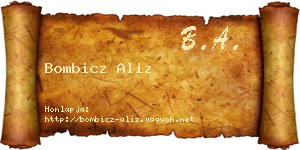 Bombicz Aliz névjegykártya